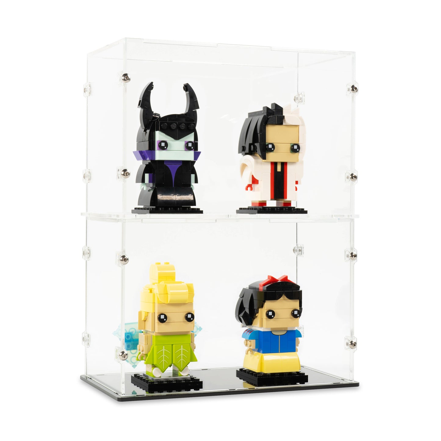 Angled view of two 2x LEGO BrickHeadz Display Case stacked.