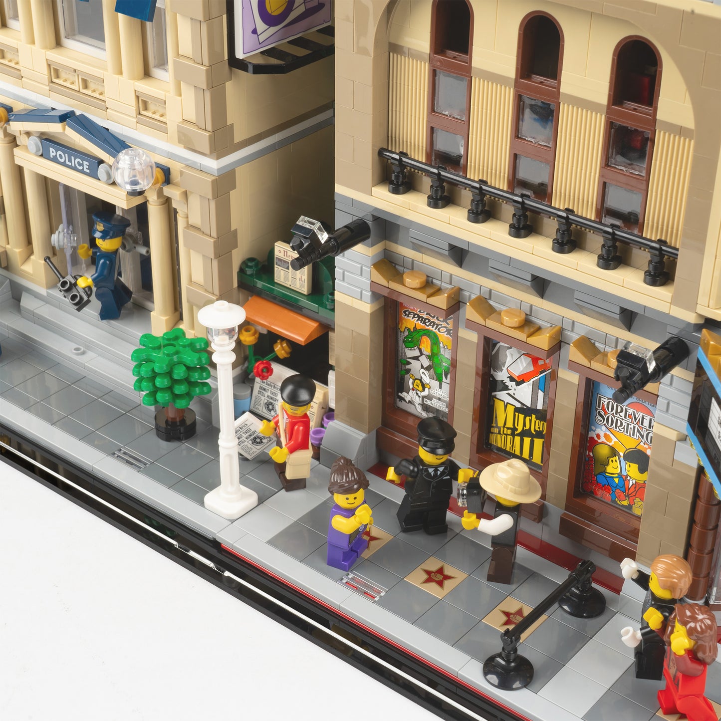 Fitting detail view of 2x 16.5 inch tall LEGO Modular Display Case.