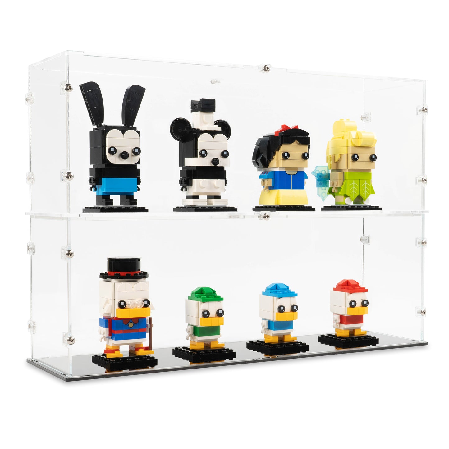 Angled view of two 4x LEGO BrickHeadz Display Case stacked.