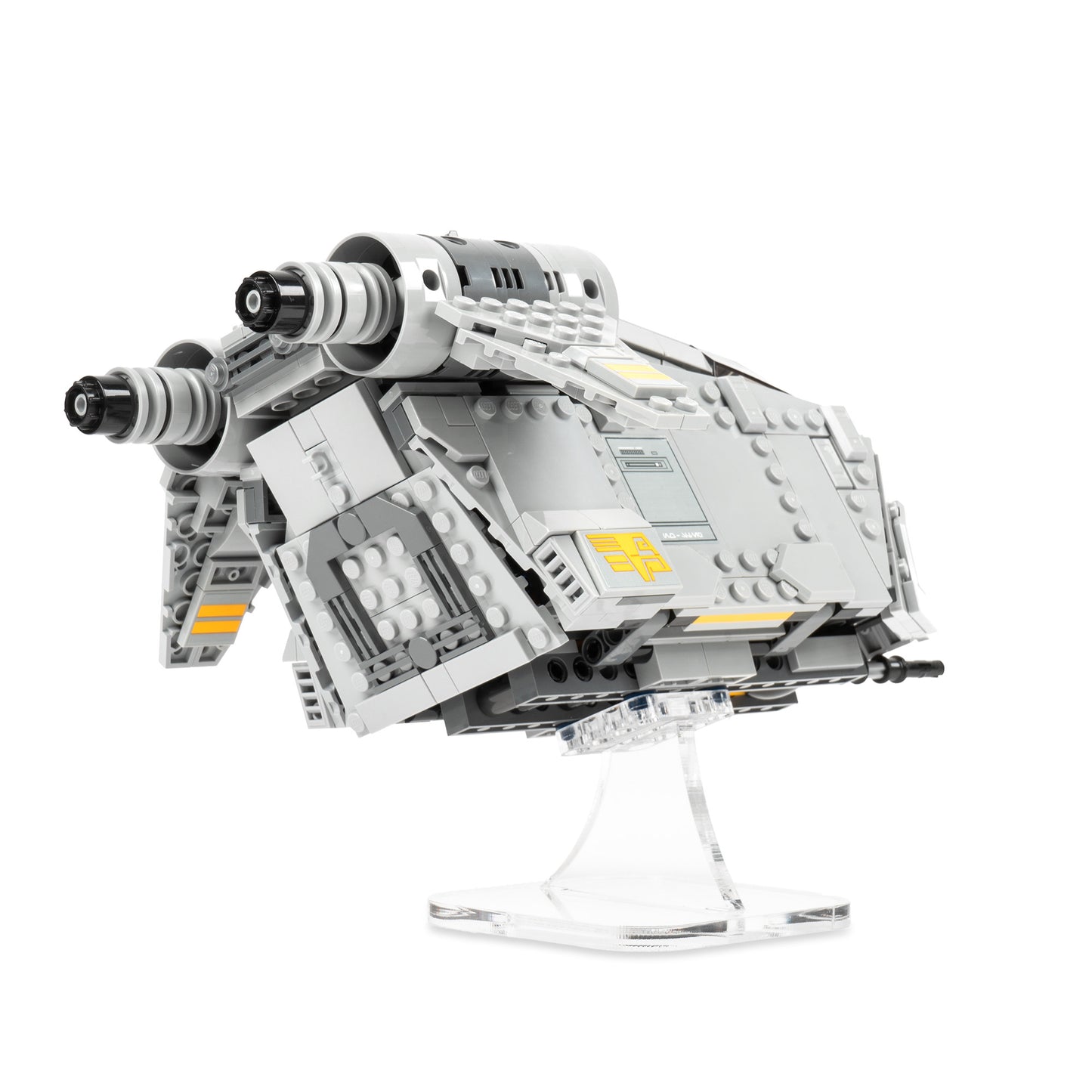 Back angled view of angled 2 inch LEGO display stand with Ambush on Ferrix.