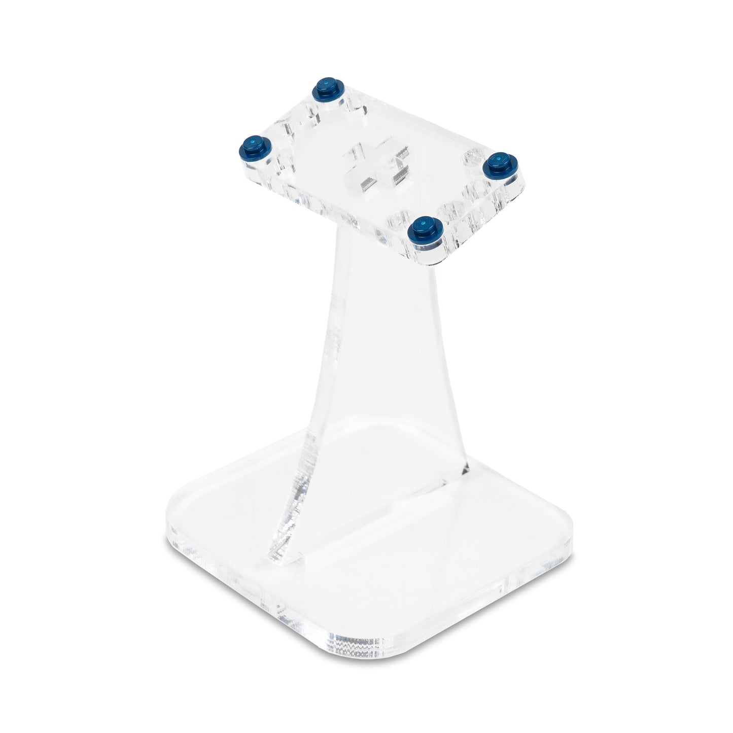 Angled 4 inch LEGO display stand with 4x8 top horizontally.