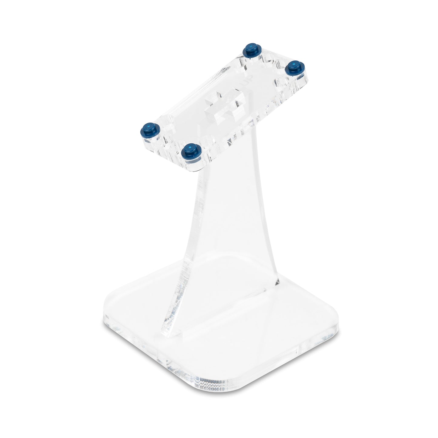 Angled 4 inch LEGO display stand with 4x8 top vertically.