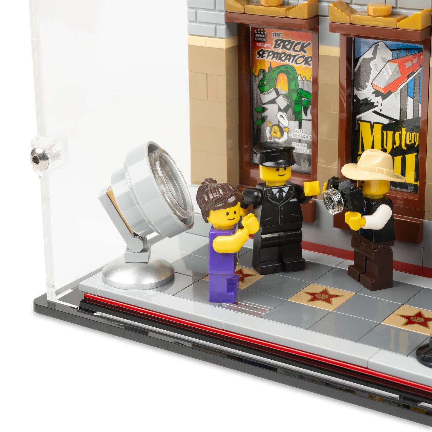 Fitting detail view of LEGO 10232 Palace Cinema Display Case.