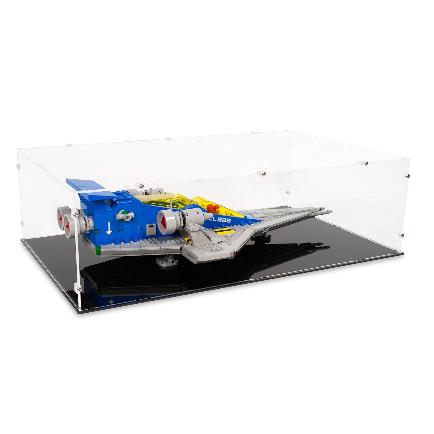 Angled top view of LEGO 10497 Galaxy Explorer Display Case.