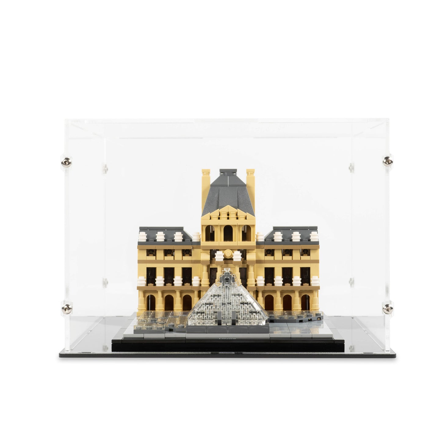Front view of LEGO 21024 Louvre Display Case.