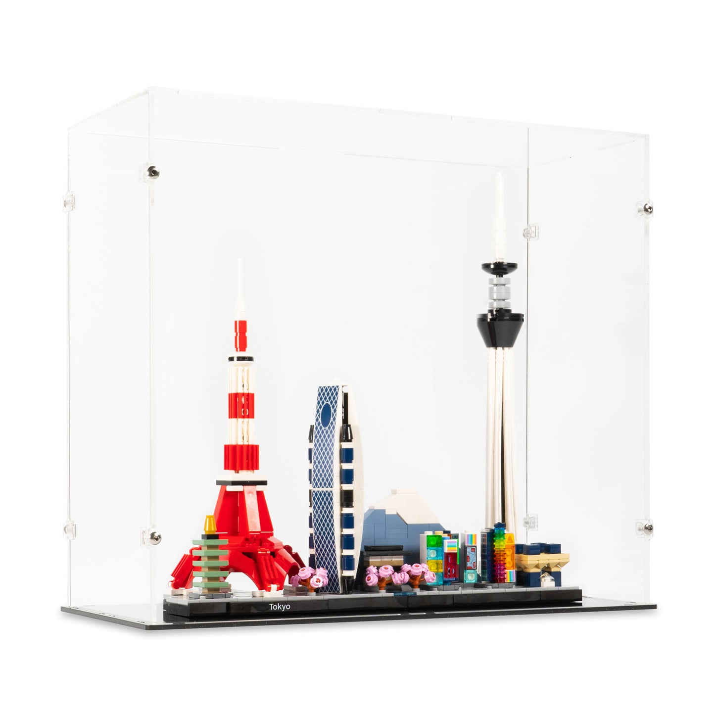 Angled view of LEGO 21051 Tokyo Display Case.