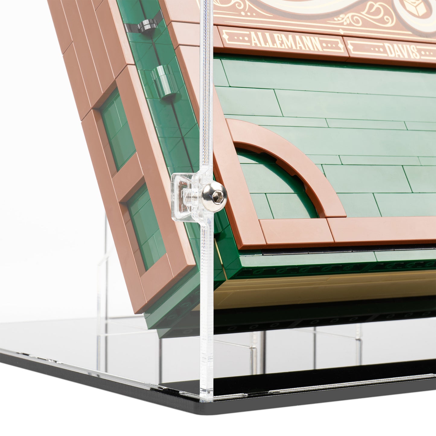 Bottom fitting detail view of LEGO 21315 Pop-Up Book Closed Display Case.