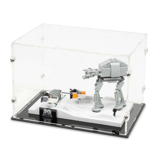 Angled top view of LEGO 40333 Battle of Hoth – 20th Anniversary Edition Display Case.