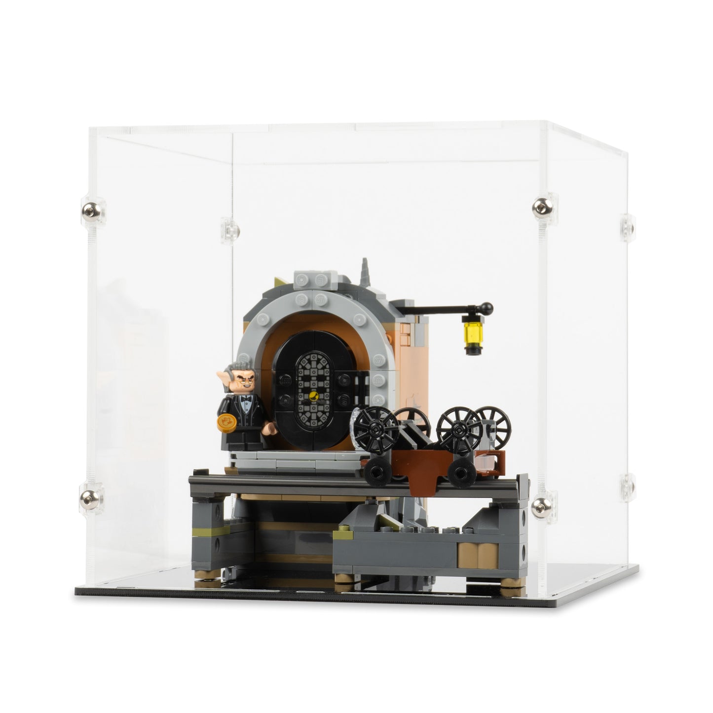 Angled view of LEGO 40598 Gringotts Vault Display Case.