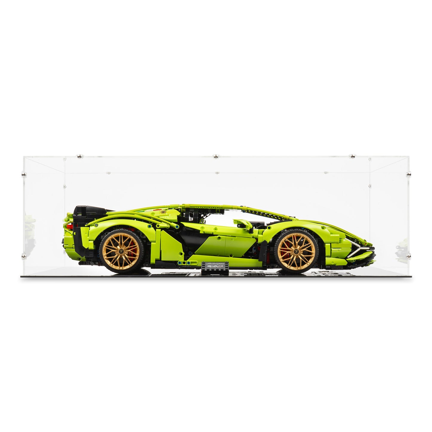 Front view of LEGO 42115 Lamborghini Sian FKP 37 Display Case.