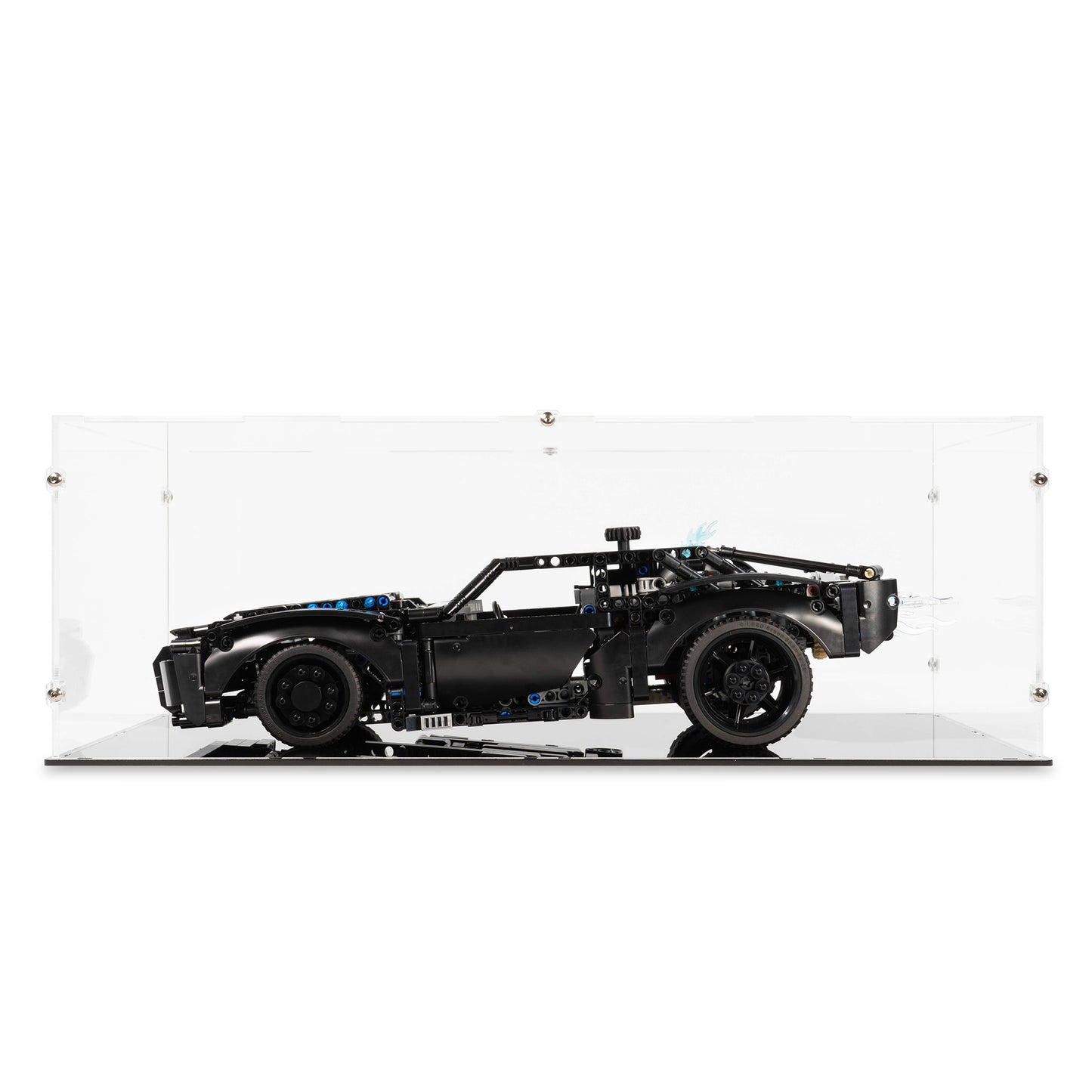 Front view of LEGO 42127 THE BATMAN - BATMOBILE™ Display Case.