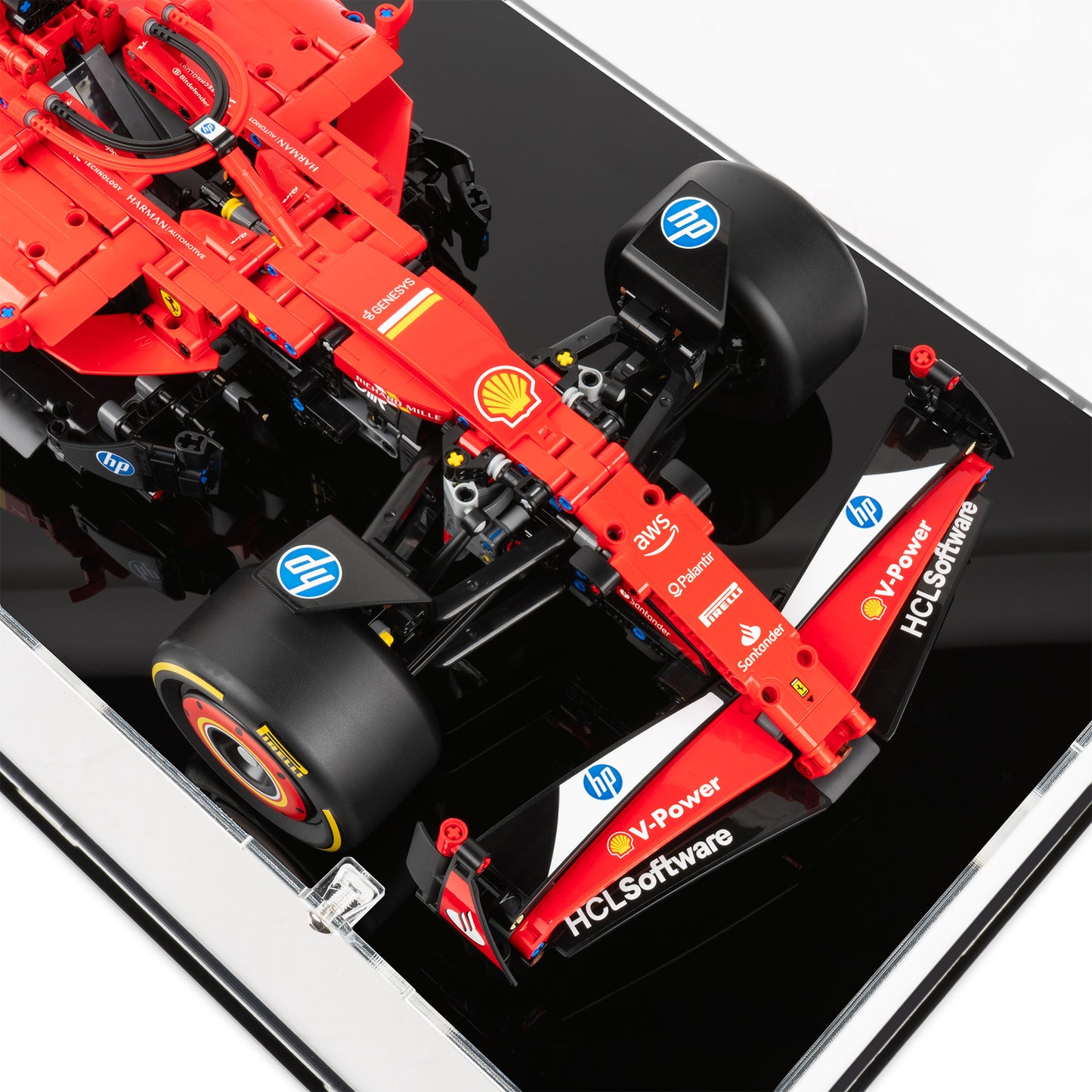 Car detail view of LEGO 42207 Ferrari SF-24 F1 Car Display Case.