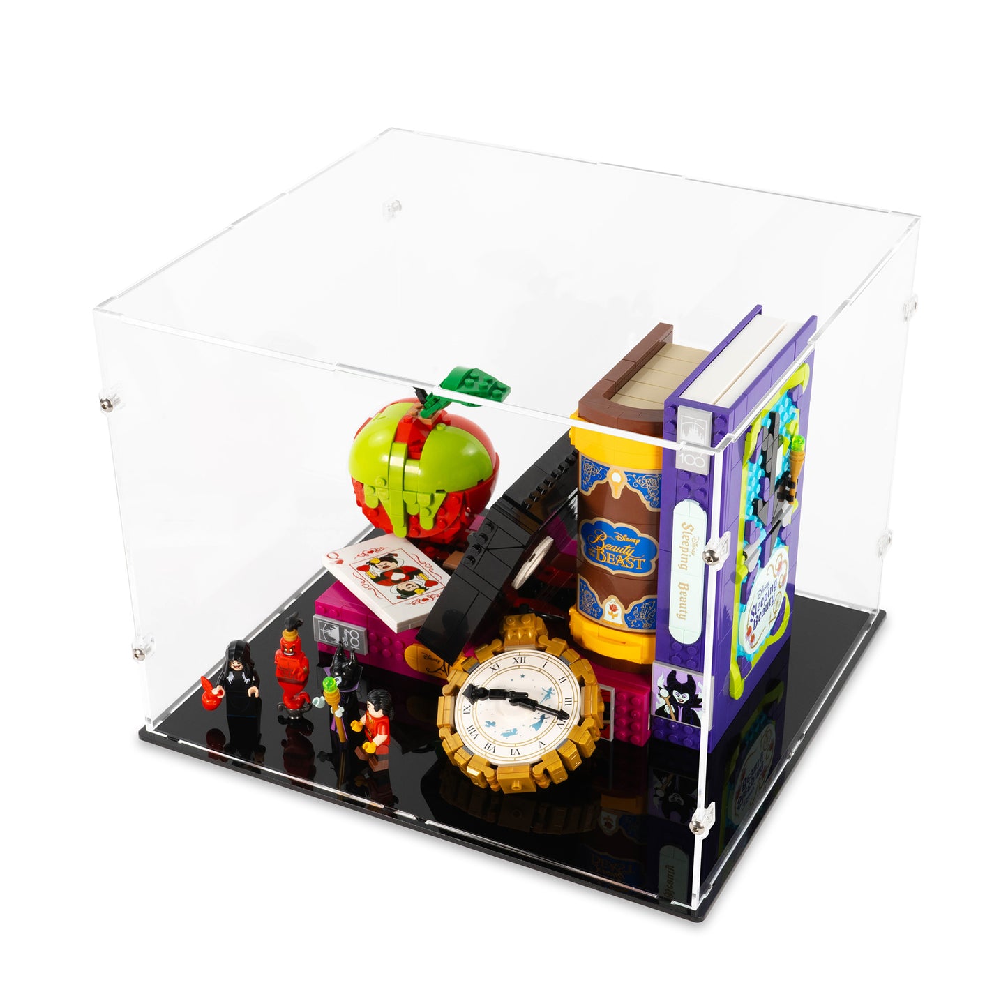 Angled top view of LEGO 43227 Villain Icons Display Case.