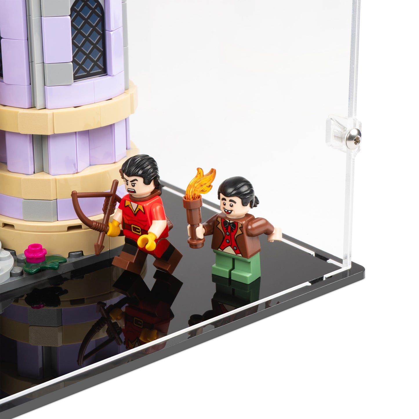 Fitting detail view of LEGO 43263 Beauty and the Beast Castle Display Case.