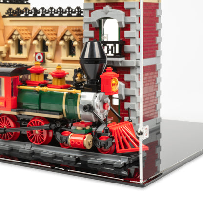 Fitting detail view of LEGO 71044 Disney Train and Station Display Case.