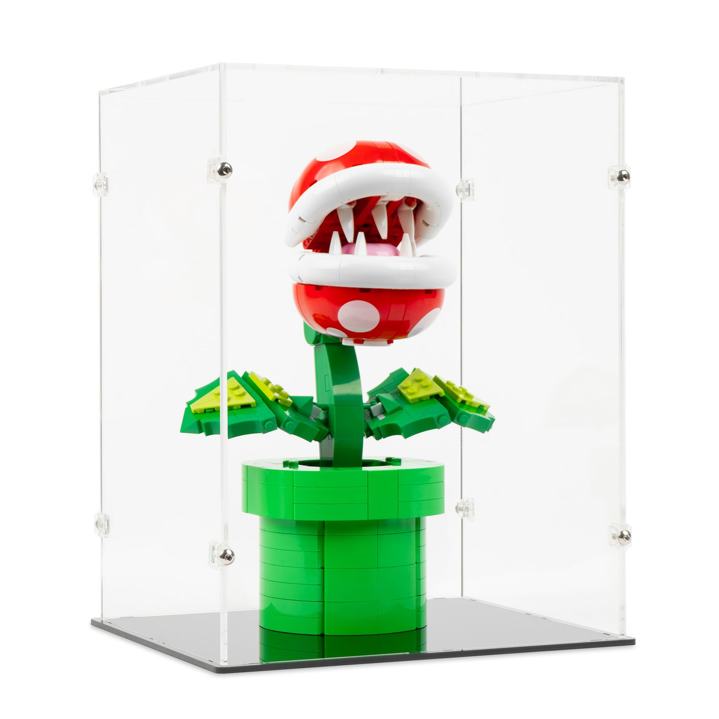 Angled view of LEGO 71426 Piranha Plant Display Case.