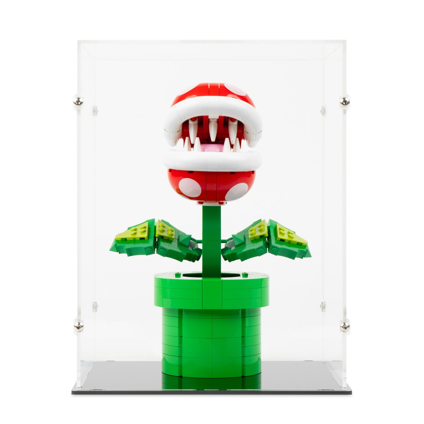Front view of LEGO 71426 Piranha Plant Display Case.