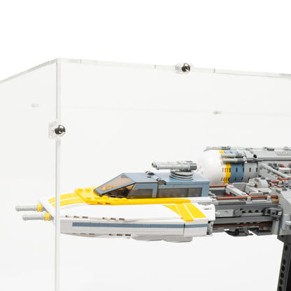 Fitting detail view of LEGO 75181 Y-Wing Starfighter Display Case.