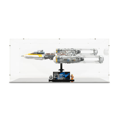 Front view of LEGO 75181 Y-Wing Starfighter Display Case.