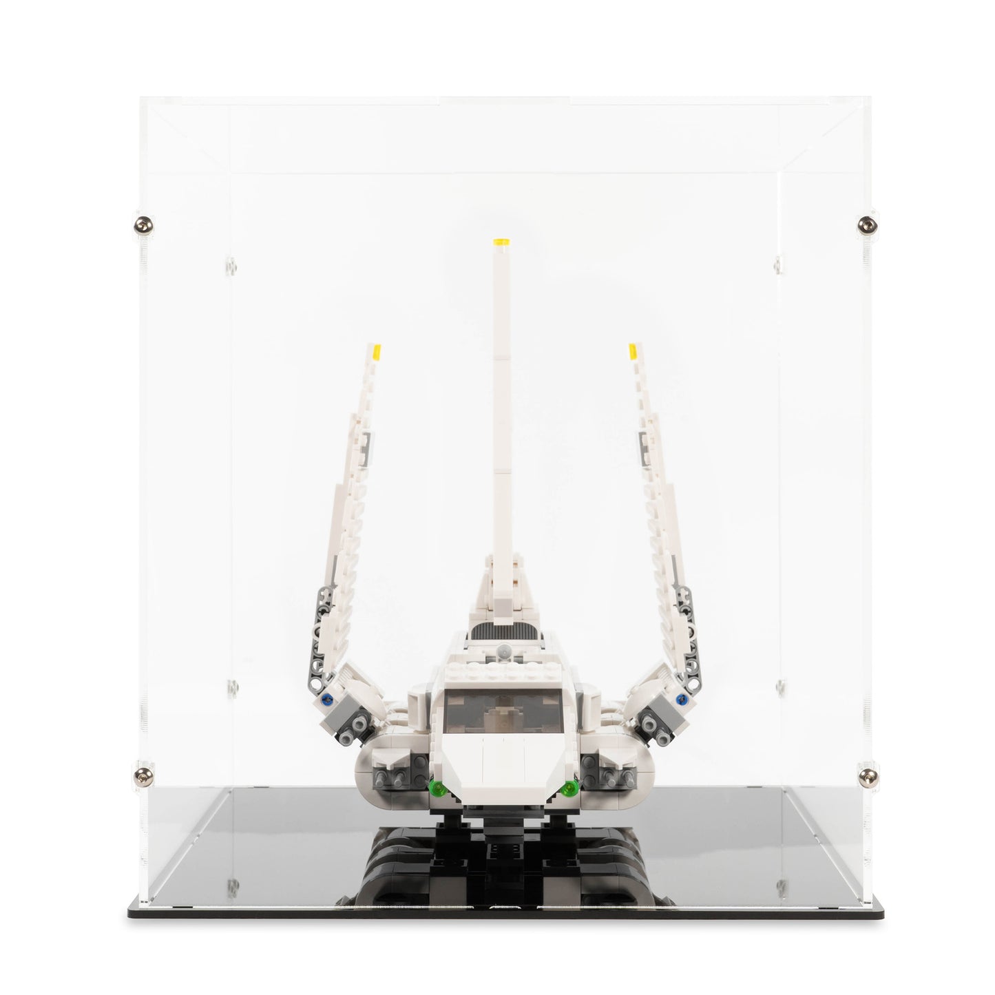 Front view of LEGO 75302 Imperial Shuttle Landing Display Case.
