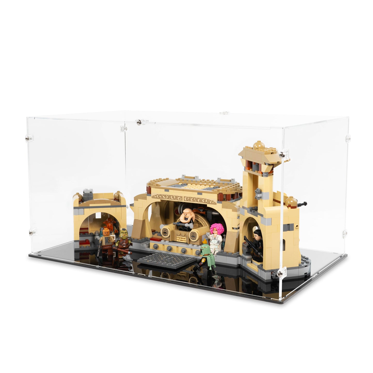 Angled top view of LEGO 75326 Boba Fett's Throne Room Display Case.