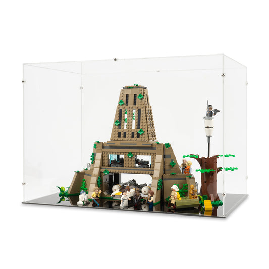 Angled view of LEGO 75365 Yavin 4 Rebel Base Display Case.