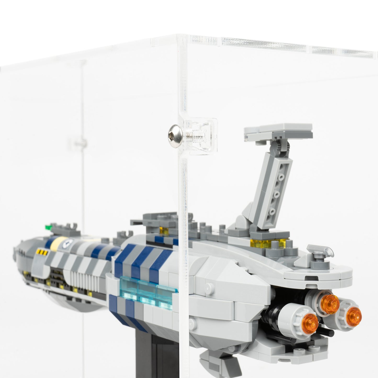 Fitting detail view of LEGO 75377 Invisible Hand Display Case.