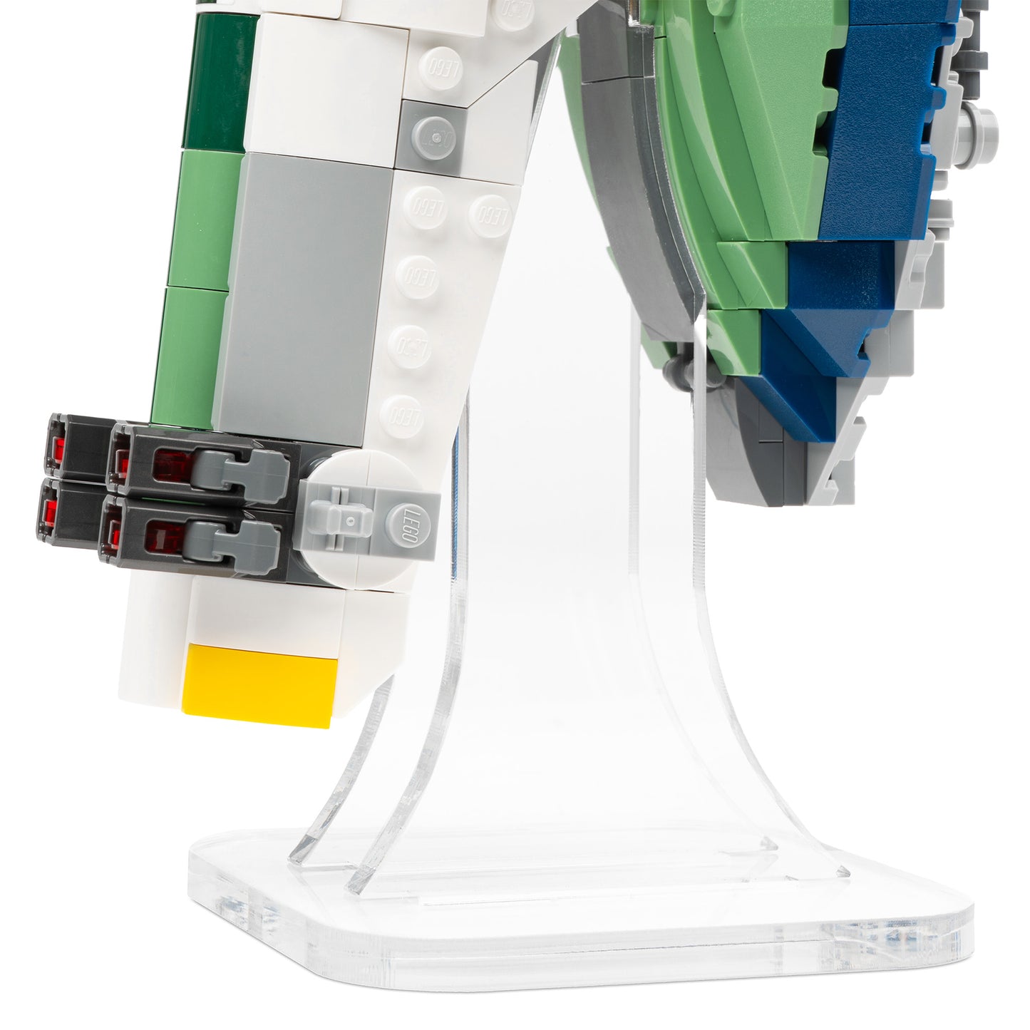Detail view of LEGO 75433 Jango Fett's Starship Display Stand.