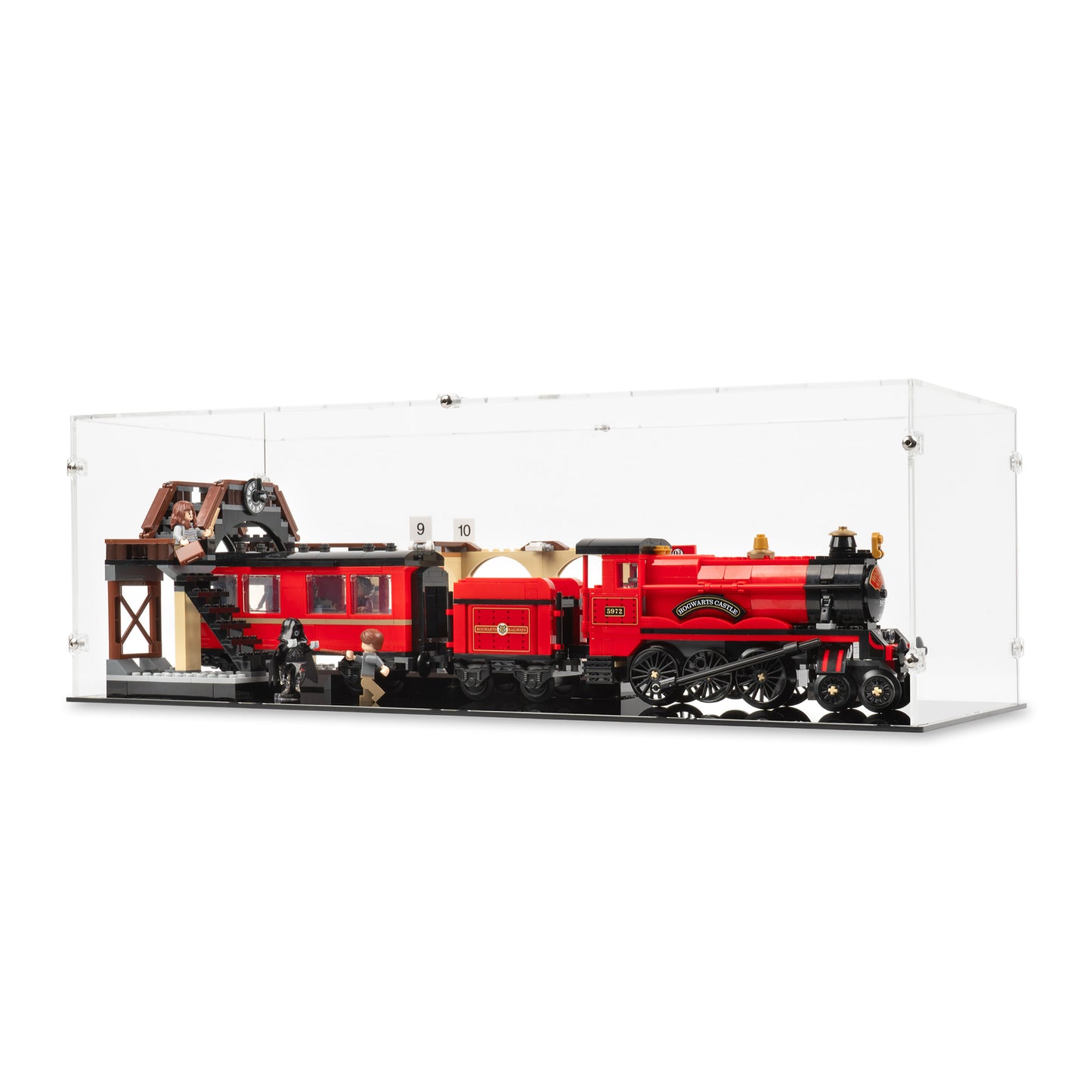 Angled view of LEGO 75955 Hogwarts Express Display Case.