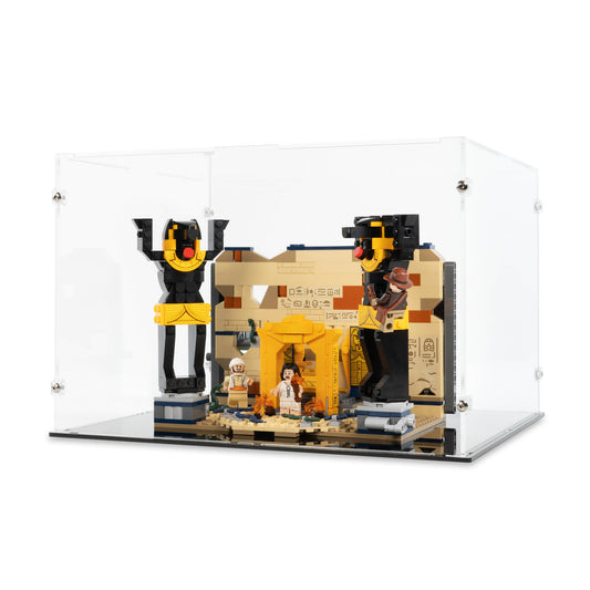 Angled view of LEGO 77013 Escape from the Lost Tomb Display Case.