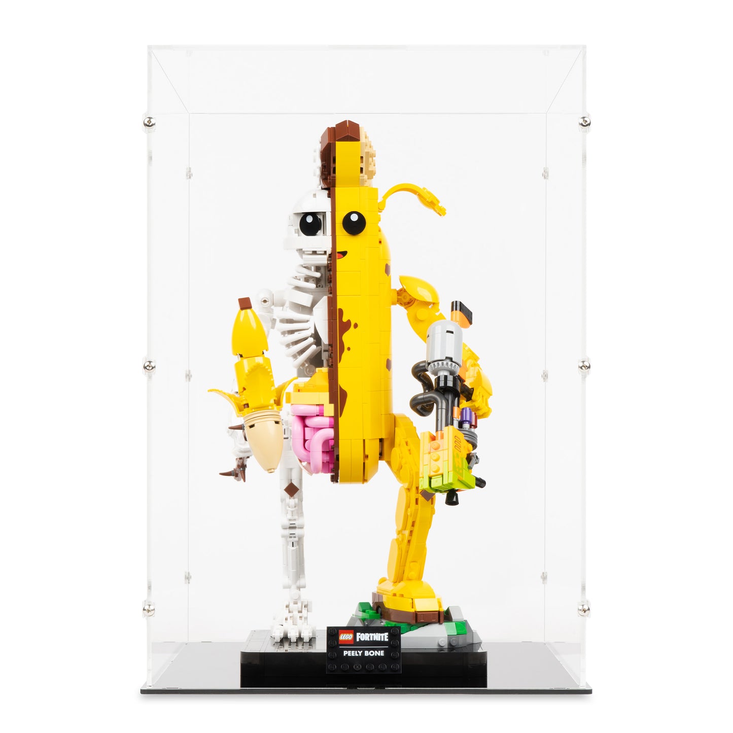 Front view of LEGO 77072 Peely Bone Display Case.