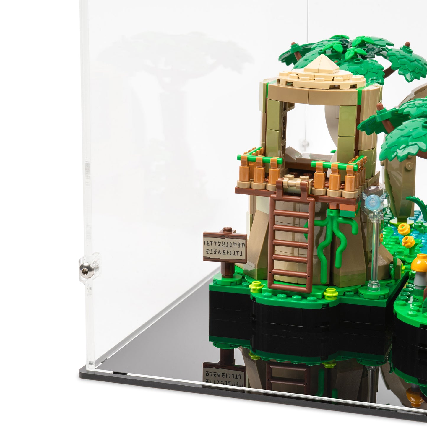 Fitting detail view of LEGO 77092 Great Deku Tree Display Case.
