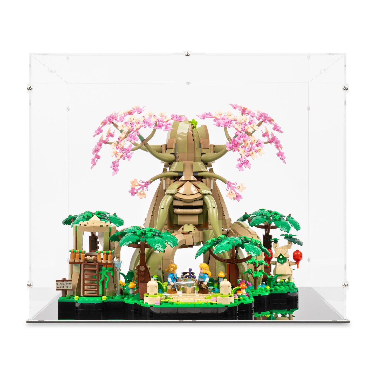 Front view of LEGO 77092 Great Deku Tree Display Case.