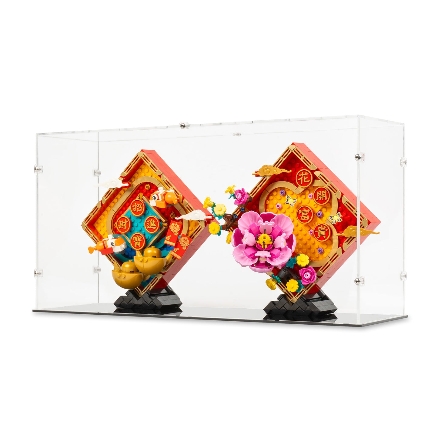 Angled view of LEGO 80110 Lunar New Year Display Case.