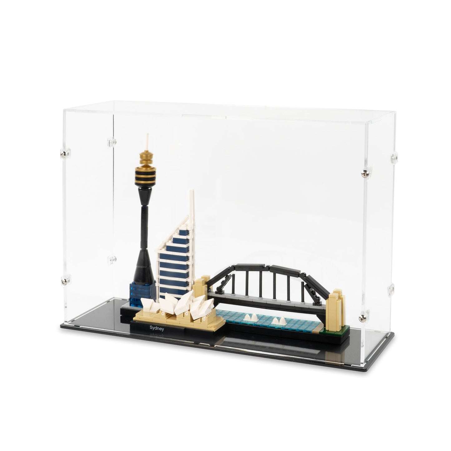 Angled top view of LEGO 21032 Sydney Display Case.