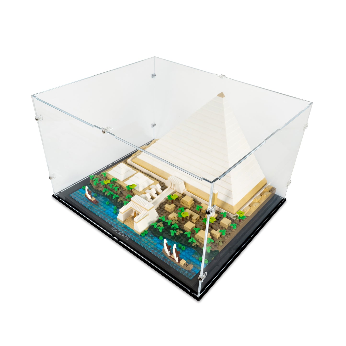 Angled top view of LEGO 21058 Great Pyramid of Giza Display Case.