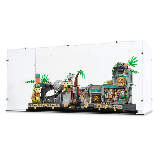 Angled view of LEGO 77015 Temple of the Golden Idol Display Case.