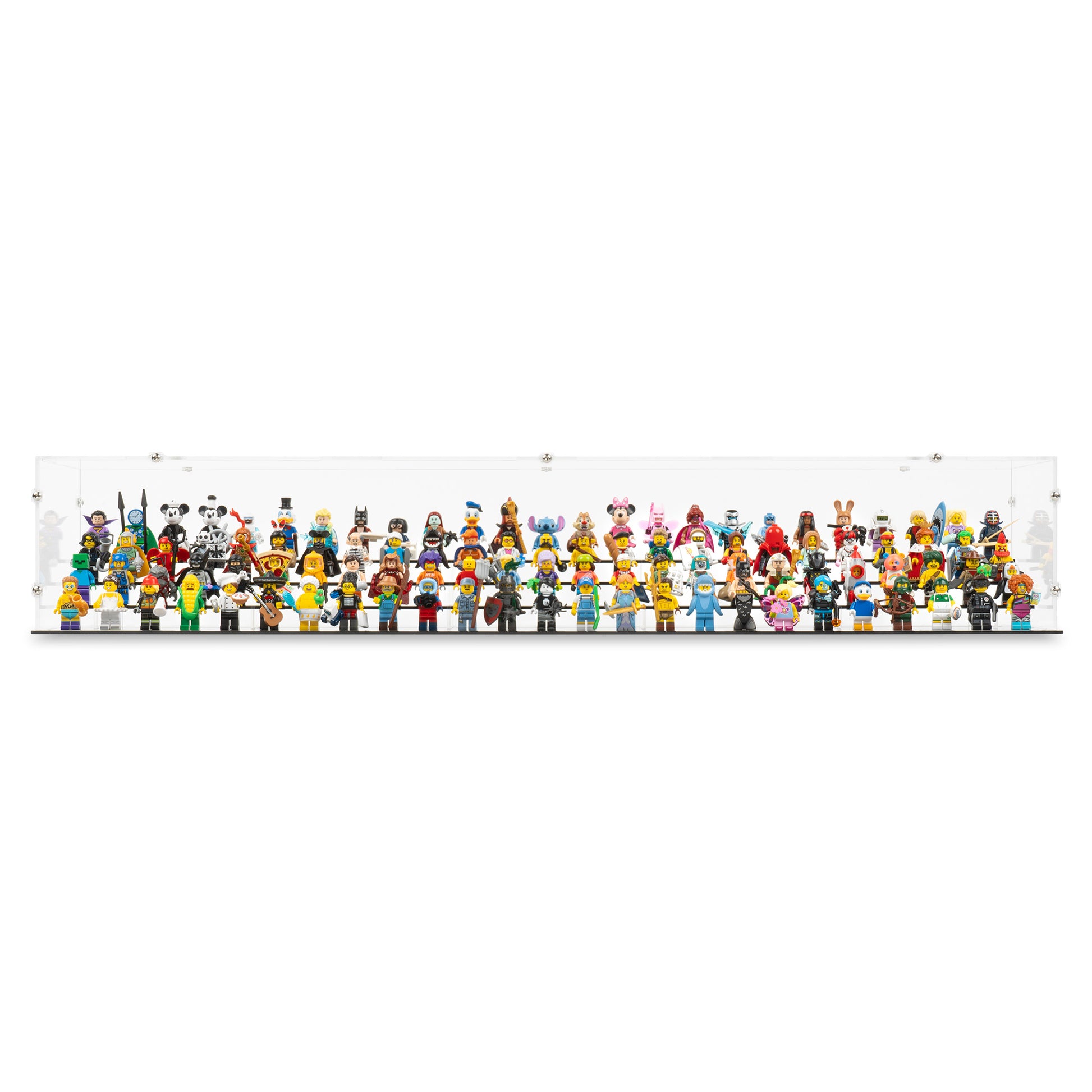 Front view of 100 LEGO Minifigures Display Case.