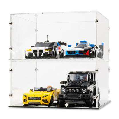 Two 2x LEGO Speed Champions Perpendicular Display Cases stacked.