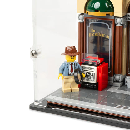 Fitting detail view of LEGO 10246 Detective’s Office Display Case.