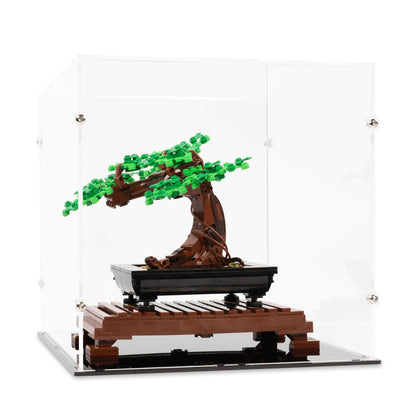 Left angled view of LEGO 10281 Bonsai Tree Display Case.