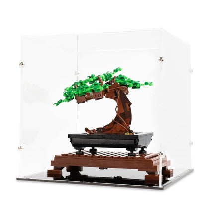 Right angled view of LEGO 10281 Bonsai Tree Display Case.