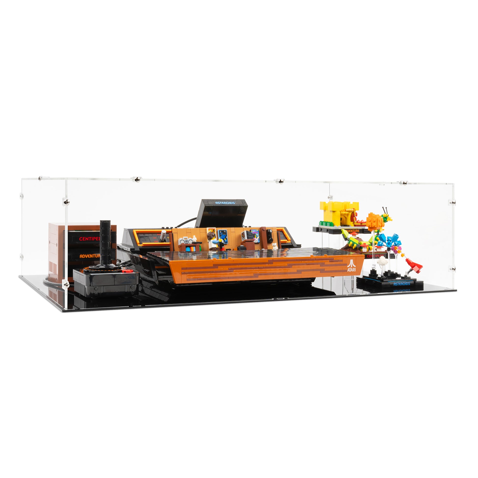 Angled view of LEGO 10306 Atari 2600 Display Case.