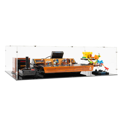 Angled view of LEGO 10306 Atari 2600 Display Case.