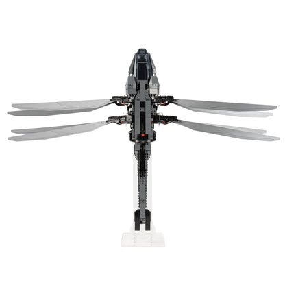 Front view of LEGO 10327 Dune Atreides Royal Ornithopter Display Stand.