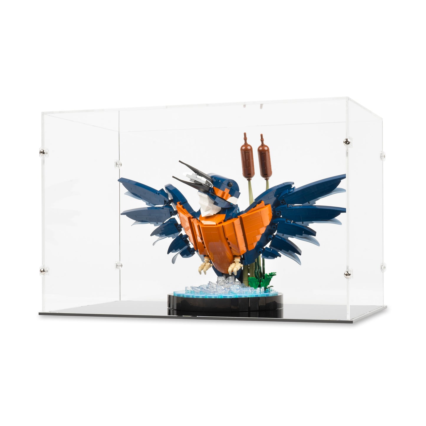 Angled view of LEGO 10331 Kingfisher Bird Display Case.