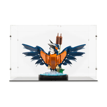 Front view of LEGO 10331 Kingfisher Bird Display Case.