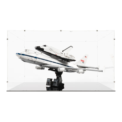 Front view of LEGO 10360 Shuttle Carrier Aircraft Display Case.