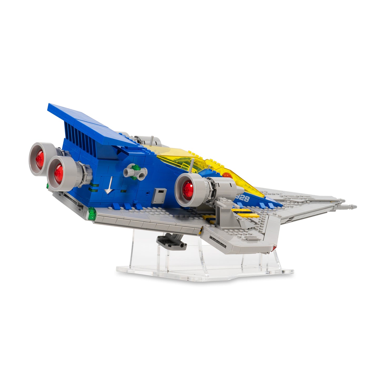 Left angled view of LEGO 10497 Galaxy Explorer Display Stand.