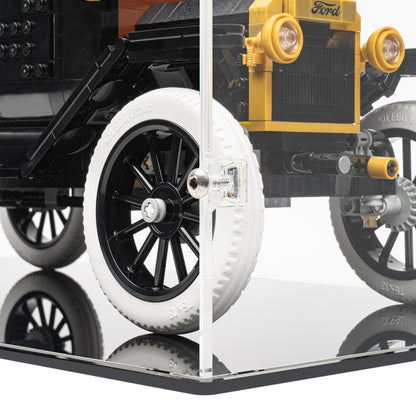 Right fitting detail view of LEGO 11376 Ford Model T Display Case.